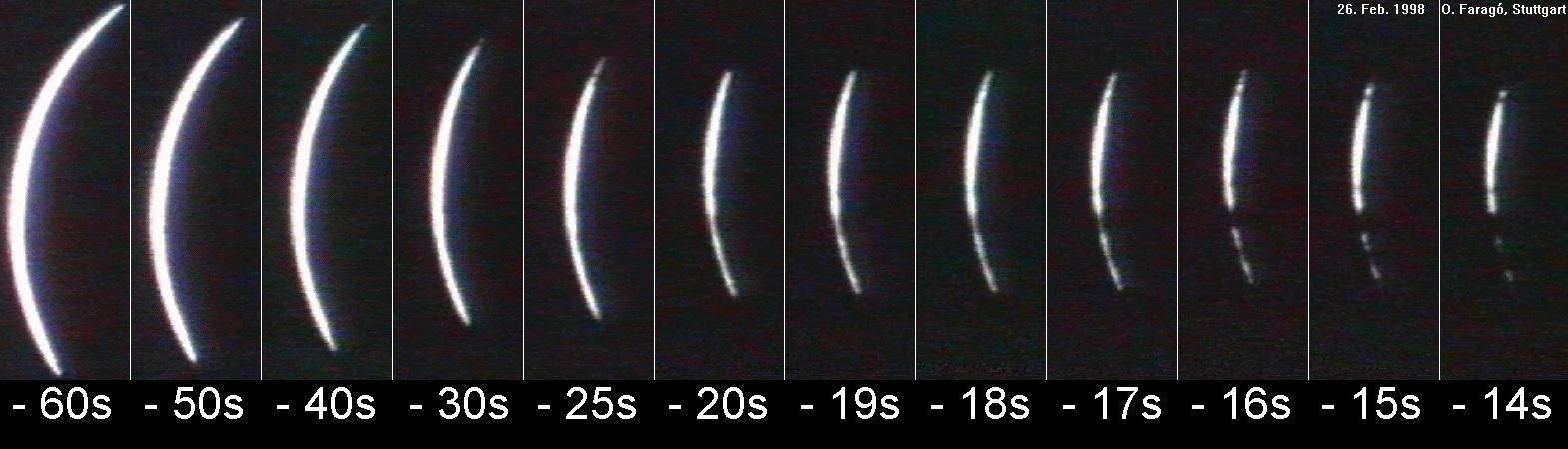 60 bis 14 Sekunden vor der Totalität